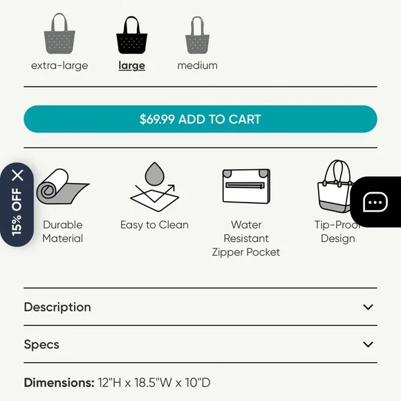 Simple Modern Large Pink Tote Bag with Teal Handles
Pouch included - Picture 5 of 7